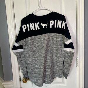 Victoria's Secret PINK Black and Gray Sweatshirt oversized XS